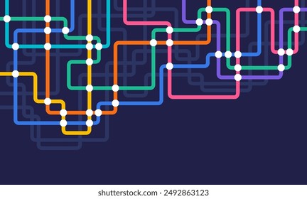 Circuit connect lines and dots. Network technology and Connection concept. Decentralized network nodes connections