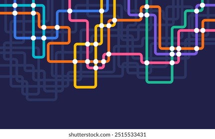 Circuit connect lines and dots. Network technology and Connection concept. Decentralized network nodes connections