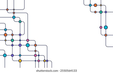 Circuit connect lines and dots. Network technology and Connection concept. Decentralized network nodes connections