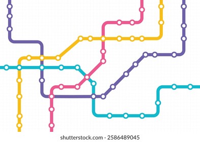 Circuit connect lines and dots. Network technology and Connection concept. Decentralized network nodes connections. City metro transportation scheme