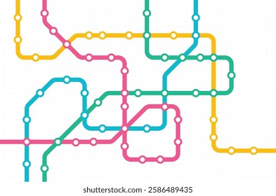 Circuit connect lines and dots. Network technology and Connection concept. Decentralized network nodes connections. City metro transportation scheme.