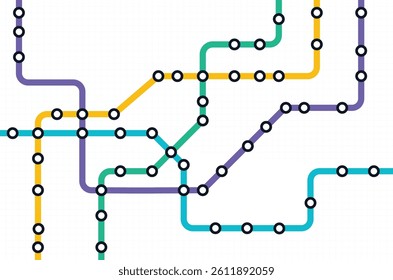 Circuit connect lines and dots. Network technology and Connection concept. Decentralized network nodes connections. City metro transportation scheme