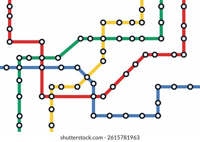 Circuit connect lines and dots. Network technology and Connection concept. Decentralized network nodes connections. City metro transportation scheme