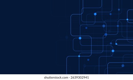 Circuit connect lines and dots. Network technology and Connection concept.