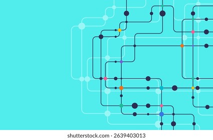 Circuit connect lines and dots. Network technology and Connection concept. Decentralized network nodes connections