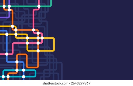 Circuit connect lines and dots. Network technology and Connection concept. Decentralized network nodes connections