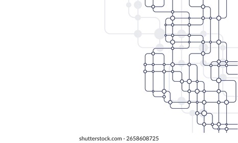 Circuit connect lines and dots. Network technology and Connection concept. Decentralized network nodes connections
