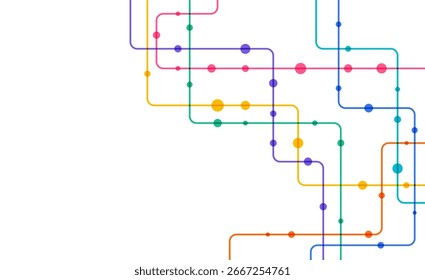 Circuit connect lines and dots. Network technology and Connection concept. Decentralized network nodes connections