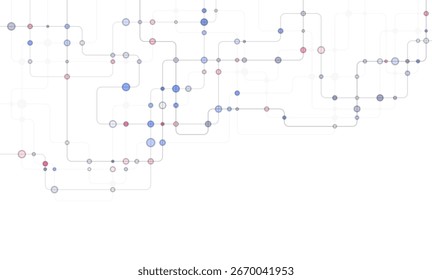 Circuit connect lines and dots. Network technology and Connection concept. Decentralized network nodes connections
