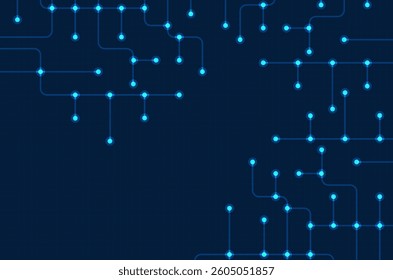 Circuit connect lines. Network technology and Connection concept. Decentralized network nodes connections
