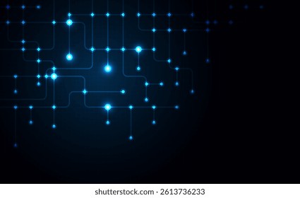 Circuit connect lines. Network technology and Connection concept. Decentralized network nodes connections