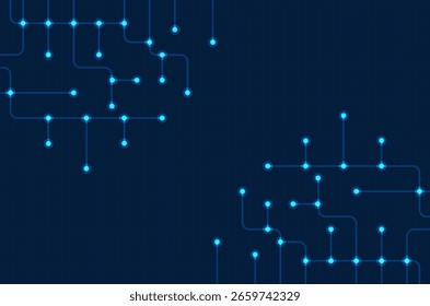 Circuit connect lines. Network technology and Connection concept. Decentralized network nodes connections