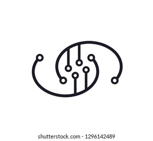 Circuit connection icon, technology concept vector 