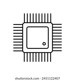 Circuit, controller icon. Flat chip icon vector liner illustration for web and app..eps