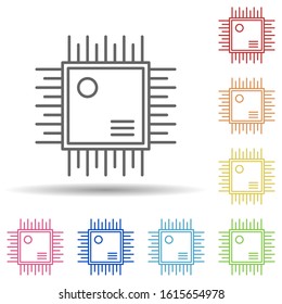 Circuit, controller in multi color style icon. Simple thin line, outline vector of robotics engineering icons for ui and ux, website or mobile application