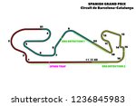 Circuit de Barcelona-Catalunya, Spanish Grand Prix circuit. Vector illustration of an race track