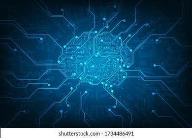Circuit designed in the form of brain.