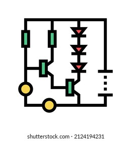 circuit diagram color icon vector. circuit diagram sign. isolated symbol illustration