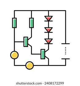 circuit diagram color icon vector. circuit diagram sign. isolated symbol illustration