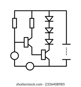 circuit diagram line icon vector. circuit diagram sign. isolated contour symbol black illustration