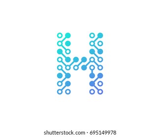 Circuit Digital Letter H Icon Logo Design Element