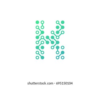 Circuit Digital Letter K Icon Logo Design Element