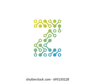 Circuit Digital Letter Z Icon Logo Design Element
