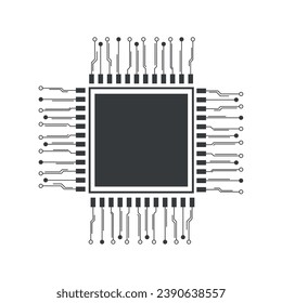 circuit electric microchip illustration vector isolated