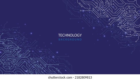 Circuit electrical Technology on blue background. High tech circuit board connector system.Vector illustration.