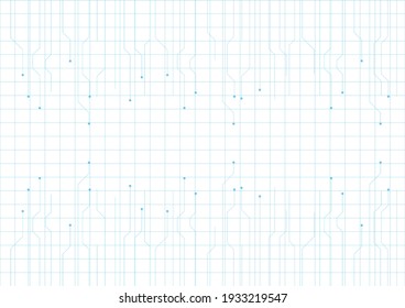 Circuit electronic and blue light technology engineering abstract concept vector on white graph paper background 