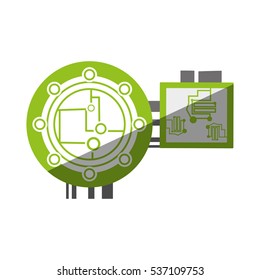 circuit electronic sphere hardware shadow vector illustration eps 10