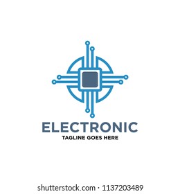 circuit - electronoc logo template