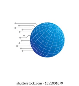 circuit and globe, vector