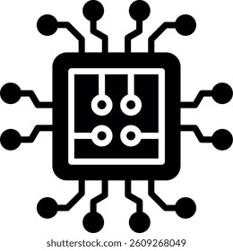 Circuit Glyph Icon Vector Design