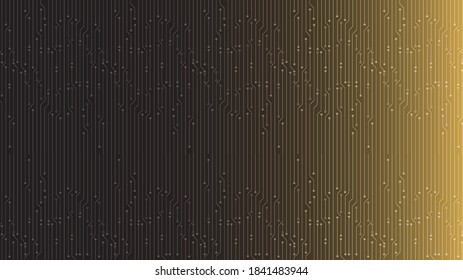 Circuit Golden Technology Hintergrund, High-Tech-Design für Digital- und Kommunikationskonzepte, Freier Platz für Text in Druckbuchstaben, Vektorgrafik.