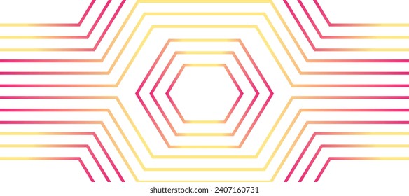 sechseckige Linien, geometrischer orangefarbener Farbverlauf-Hintergrund