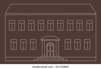Circuit house on a brown background
