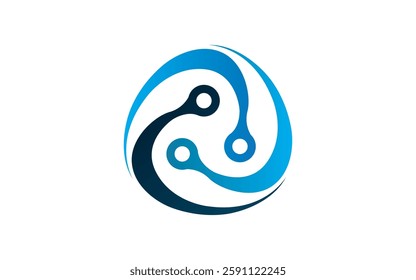 circuit human social community logo design Technology vector icon illustration design