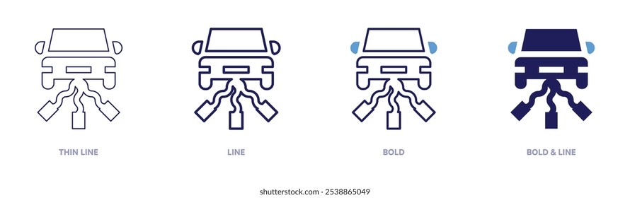 Circuit icon in 4 different styles. Thin Line, Line, Bold, and Bold Line. Duotone style. Editable stroke.
