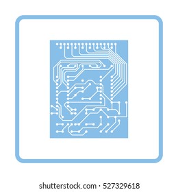 Circuit icon. Blue frame design. Vector illustration.
