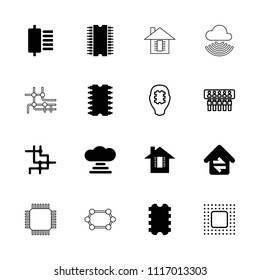 Circuit icon. collection of 16 circuit filled and outline icons such as spu, home connection, cpu, cpu, cloud connection. editable circuit icons for web and mobile.