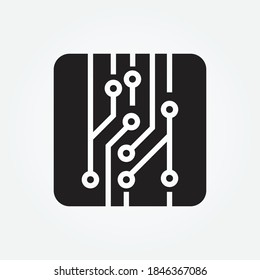 circuit icon design, processor icon design vector for multiple use 