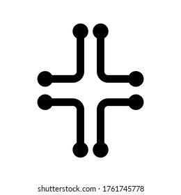 Schaltungssymbol oder Logo einzeln auf Zeichen, Vektorgrafik - hochwertige Vektorsymbole mit schwarzem Hintergrund

