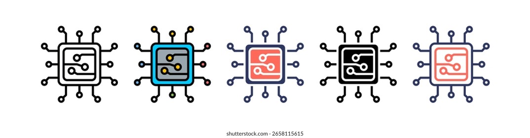 Circuit Icon Multiple Vector Illustration
