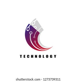 Circuit icon template, vector logo technology for business corporate, elements, illustrations