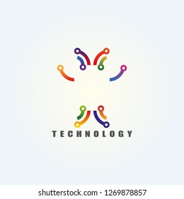 Circuit icon templates, vector logo technology for business corporate, elements, illustration