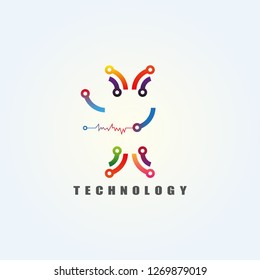 Circuit icon templates, vector logo technology for business corporate, elements, illustration