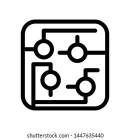 Circuit icon vector design template logo , cpu chip system 

phone , outline solid background white