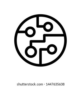 Circuit icon vector design template logo , cpu chip system 

phone , outline solid background white