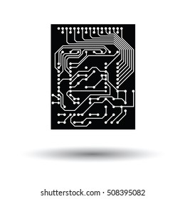 Circuit icon. White background with shadow design. Vector illustration.